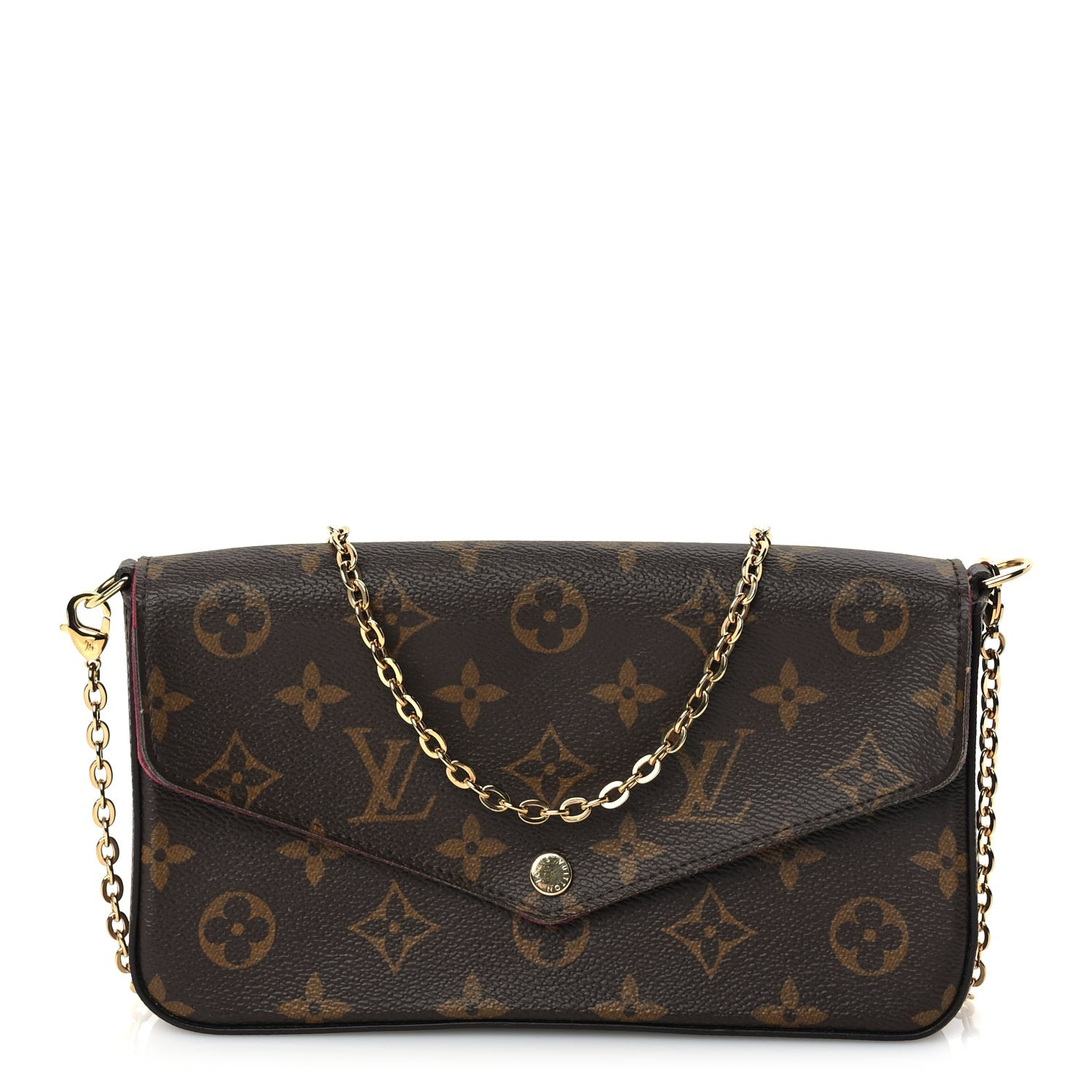 Louis Vuitton Monogram Pochette Felicie Chain Wallet  Fuchsia 1 of 9
