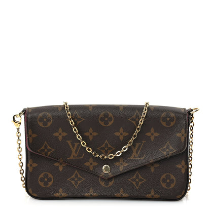 Louis Vuitton Monogram Pochette Felicie Chain Wallet  Fuchsia 1 of 9