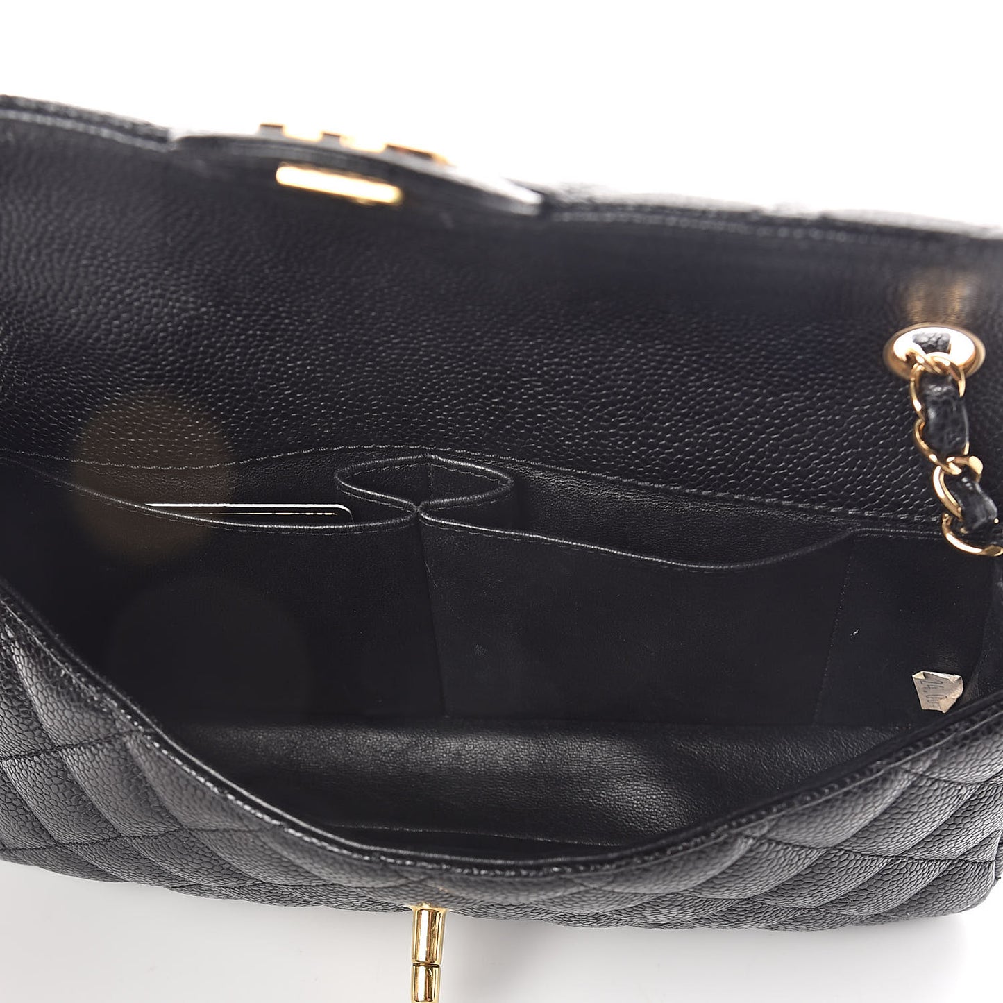 Caviar Quilted East West Flap Black