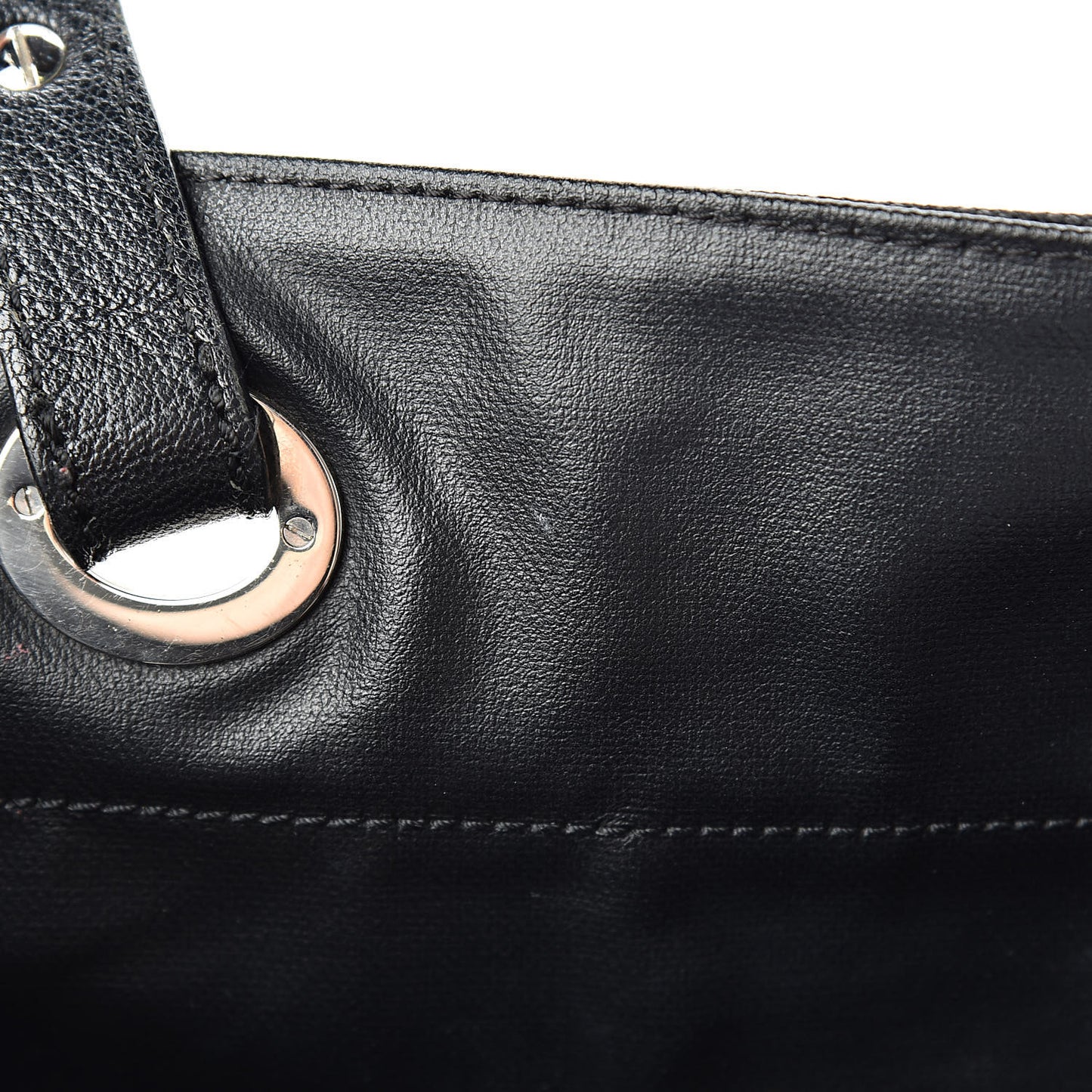 Coated Canvas Quilted Small Paris Biarritz Tote Black