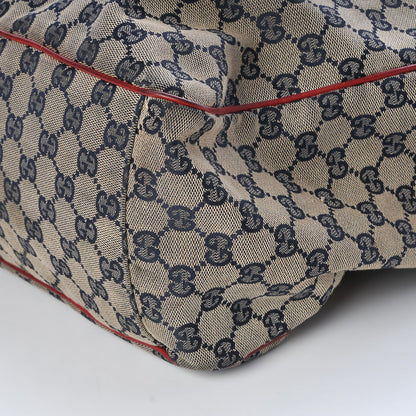 Gucci Monogram Large Positano Tote Navy Red 17 of 17