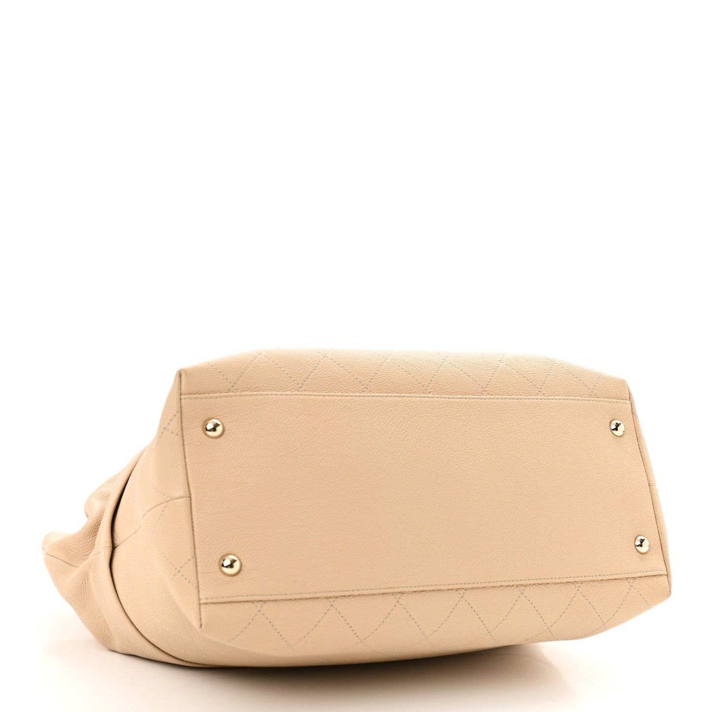 Caviar Stitched Shopping Tote Beige