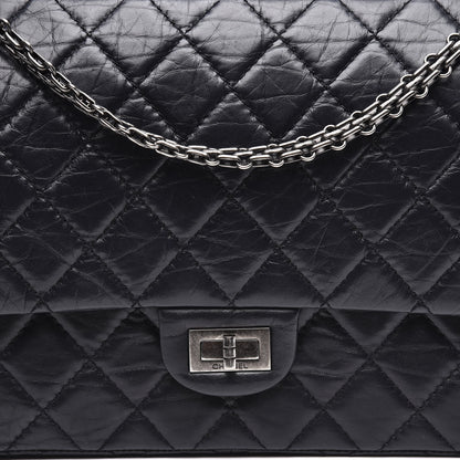 Chanel Aged Calfskin Quilted 2.55 Reissue 226 Flap Navy Blue 9 of 10