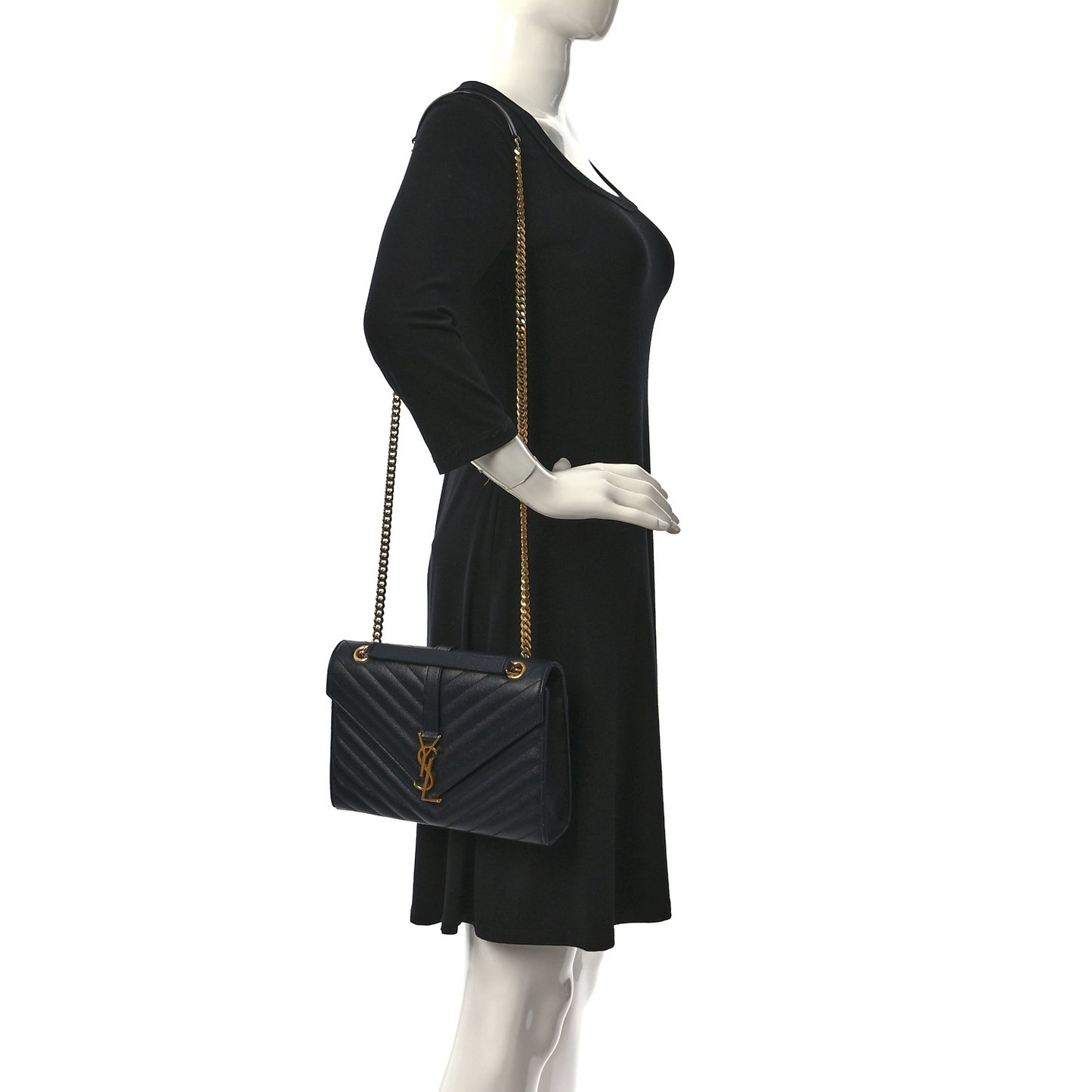 Grain De Poudre Matelasse Chevron Medium Monogram Satchel Blue