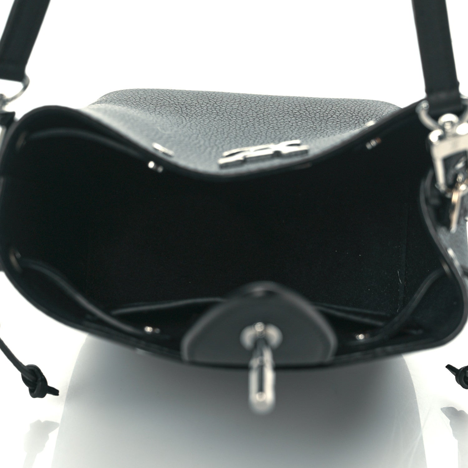 Louis Vuitton Calfskin Nano Lockme Bucket Black 5 of 9