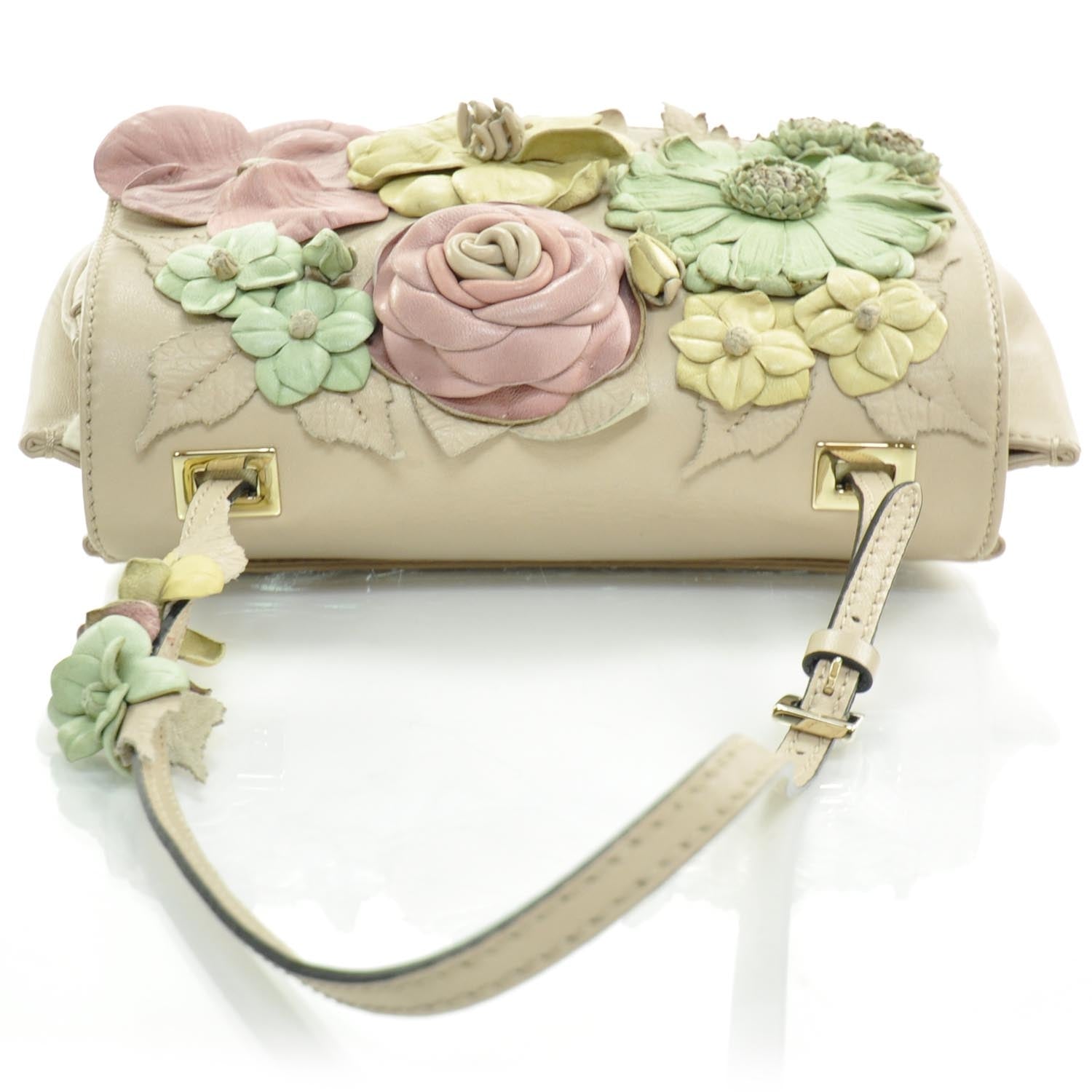 Valentino Garavani Leather Flower Flap Bag 5 of 11