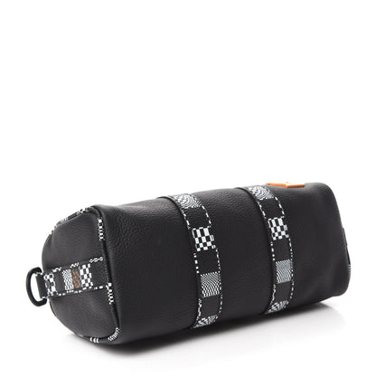 Louis Vuitton Calfskin Damier Distorted Keepall XS Black 4 of 10