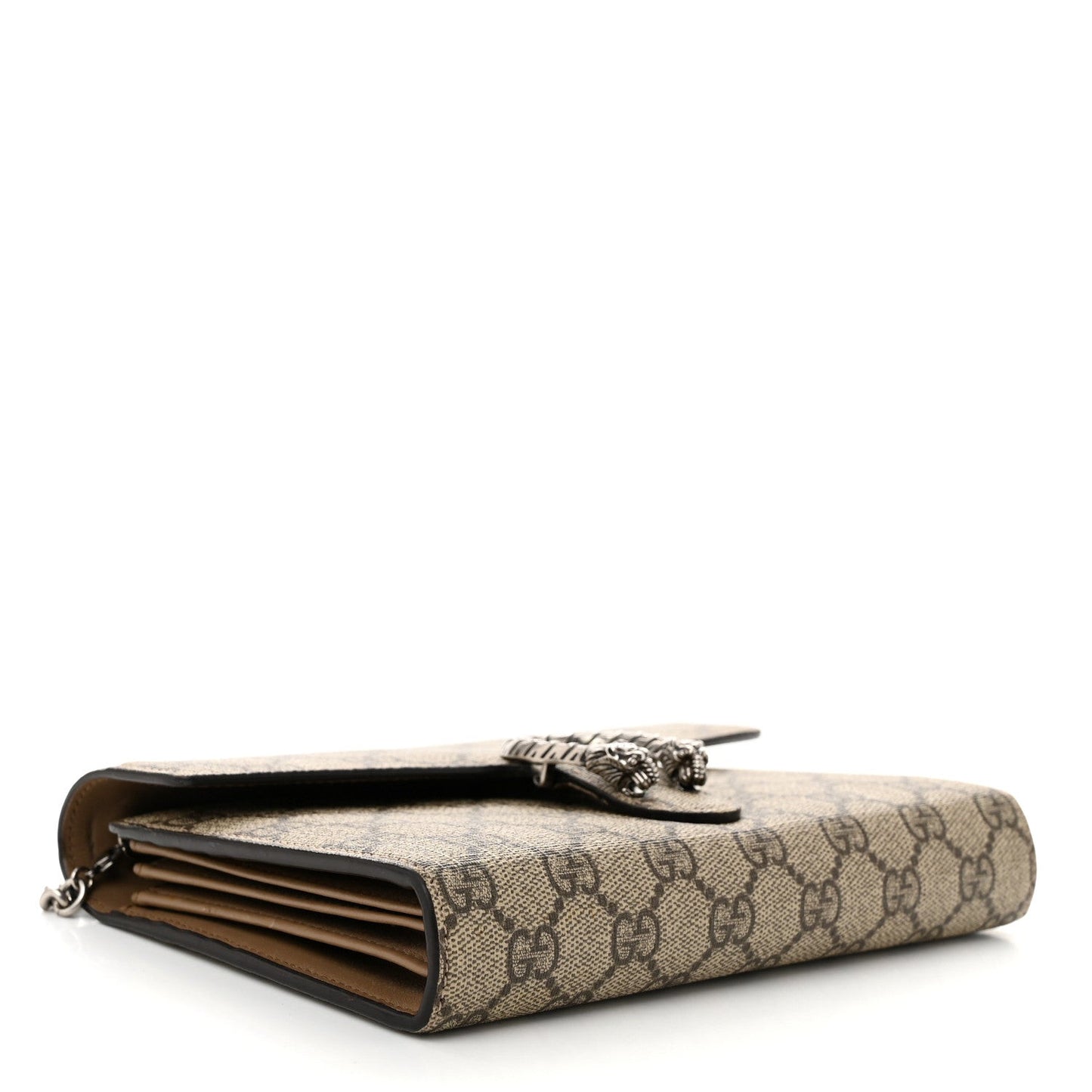 GG Supreme Monogram Mini Dionysus Chain Wallet Beige Taupe