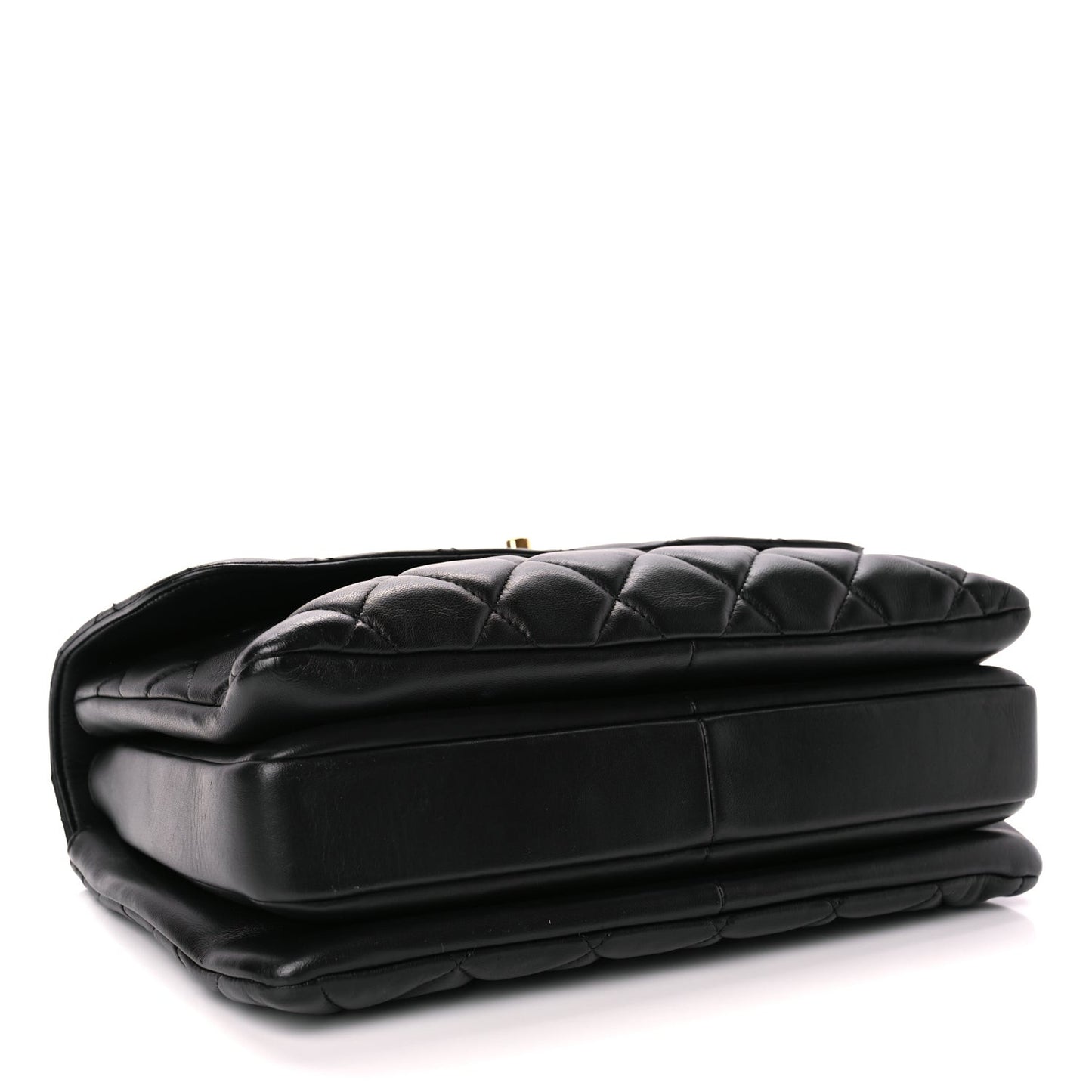 Lambskin Quilted Medium Trendy CC Flap Dual Handle Bag Black