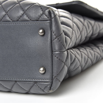 Chanel Caviar Quilted Large Coco Handle Flap Grey 10 of 15