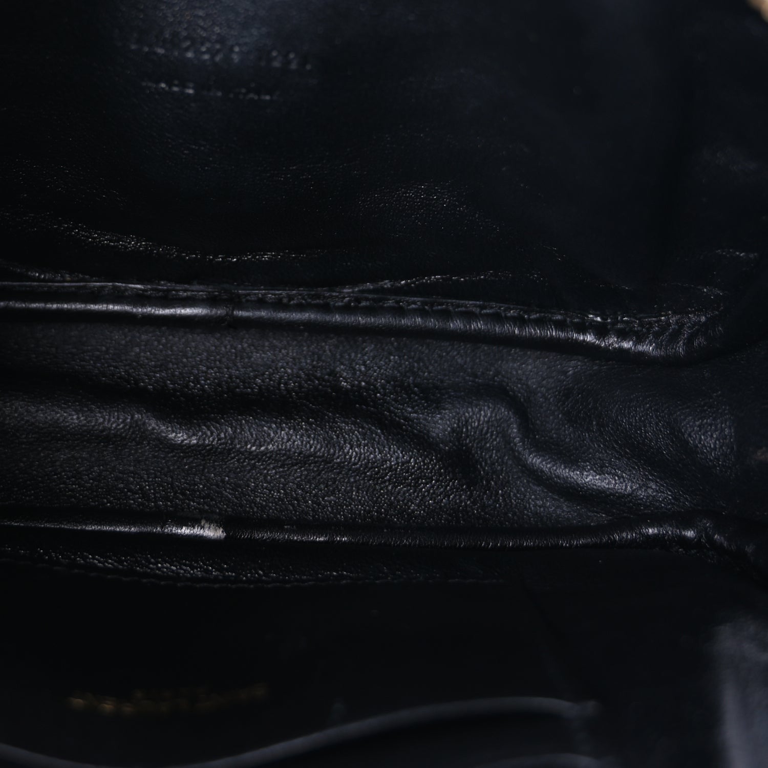 Saint Laurent Grain De Poudre Matelasse Monogram Mini Lou Camera Bag Black 4 of 9