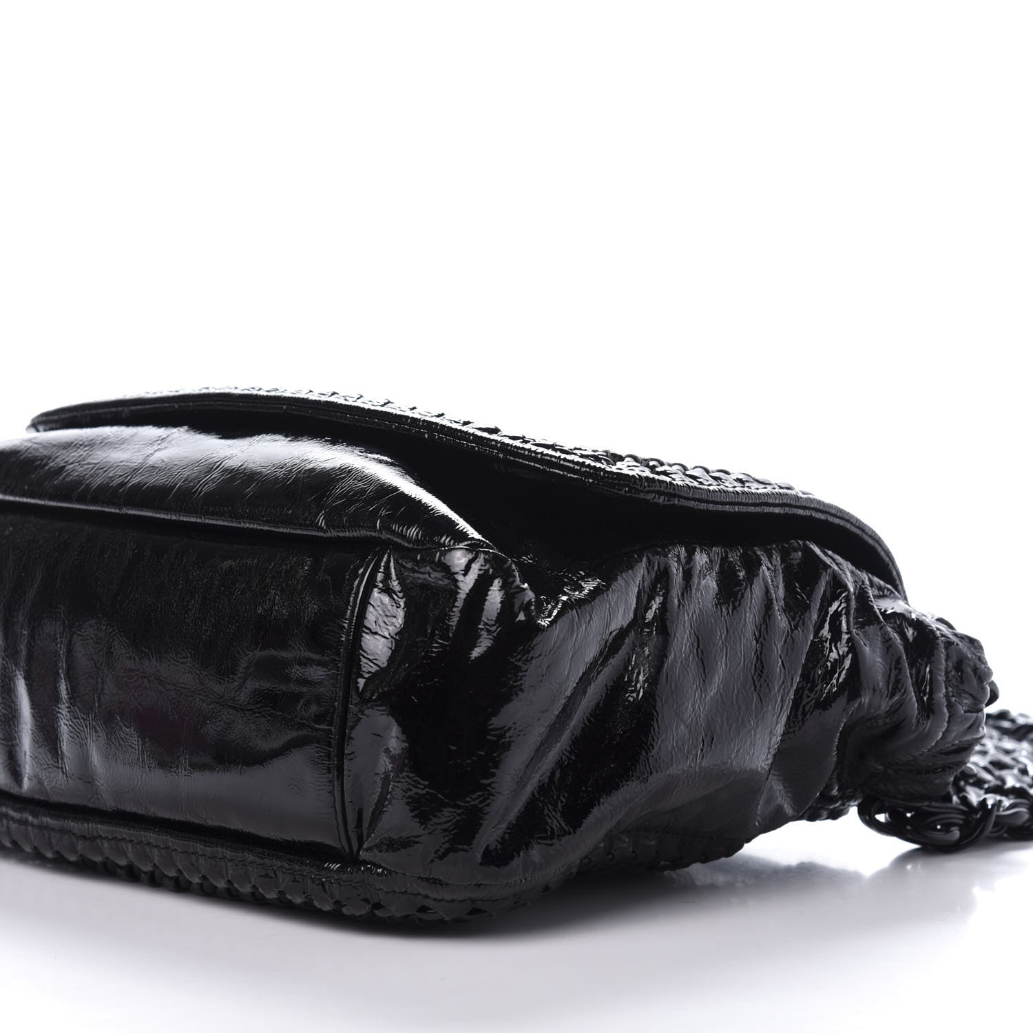 Chanel Crinkled Patent Modern Chain Flap Black 7 of 20