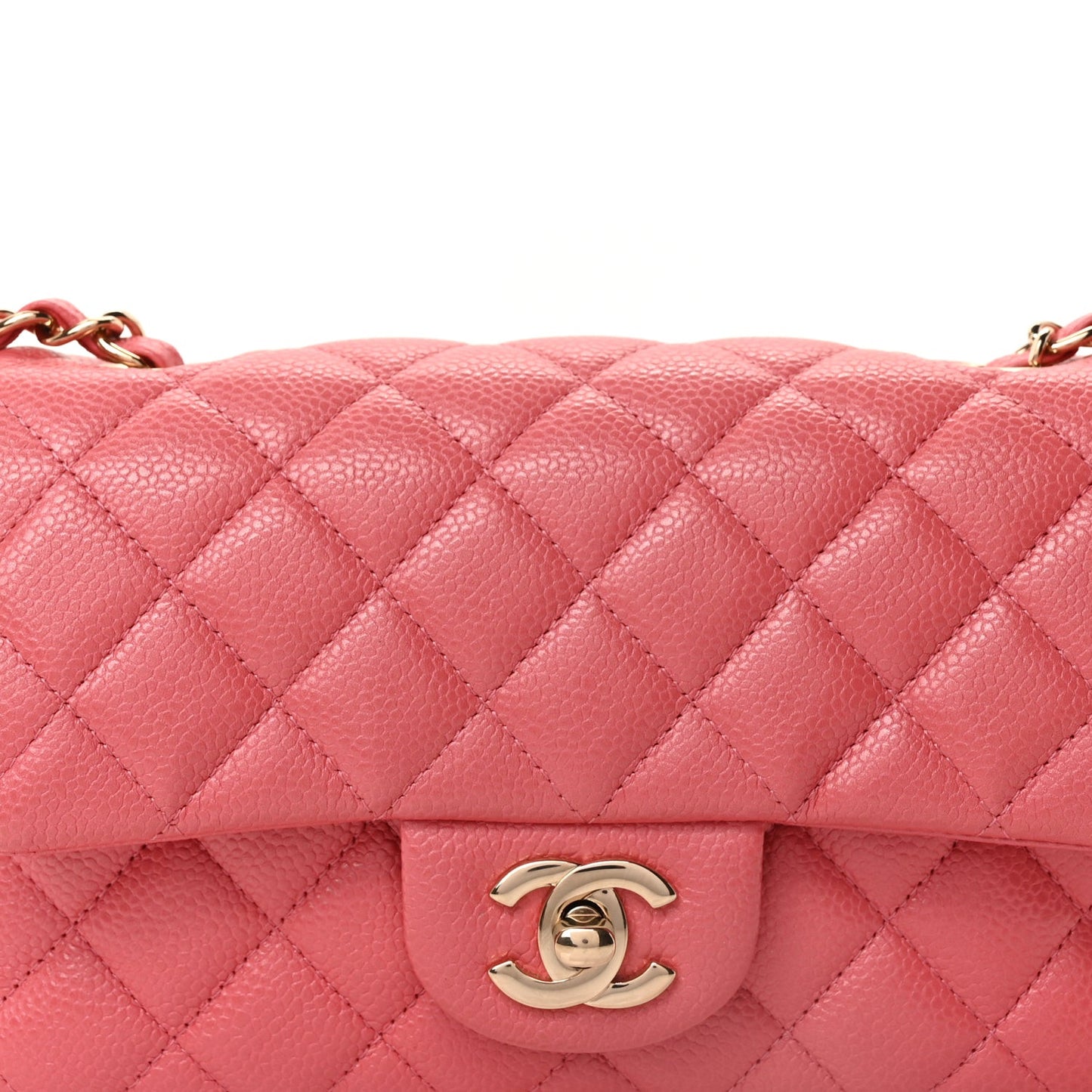 Caviar Quilted Mini Rectangular Flap Dark Pink