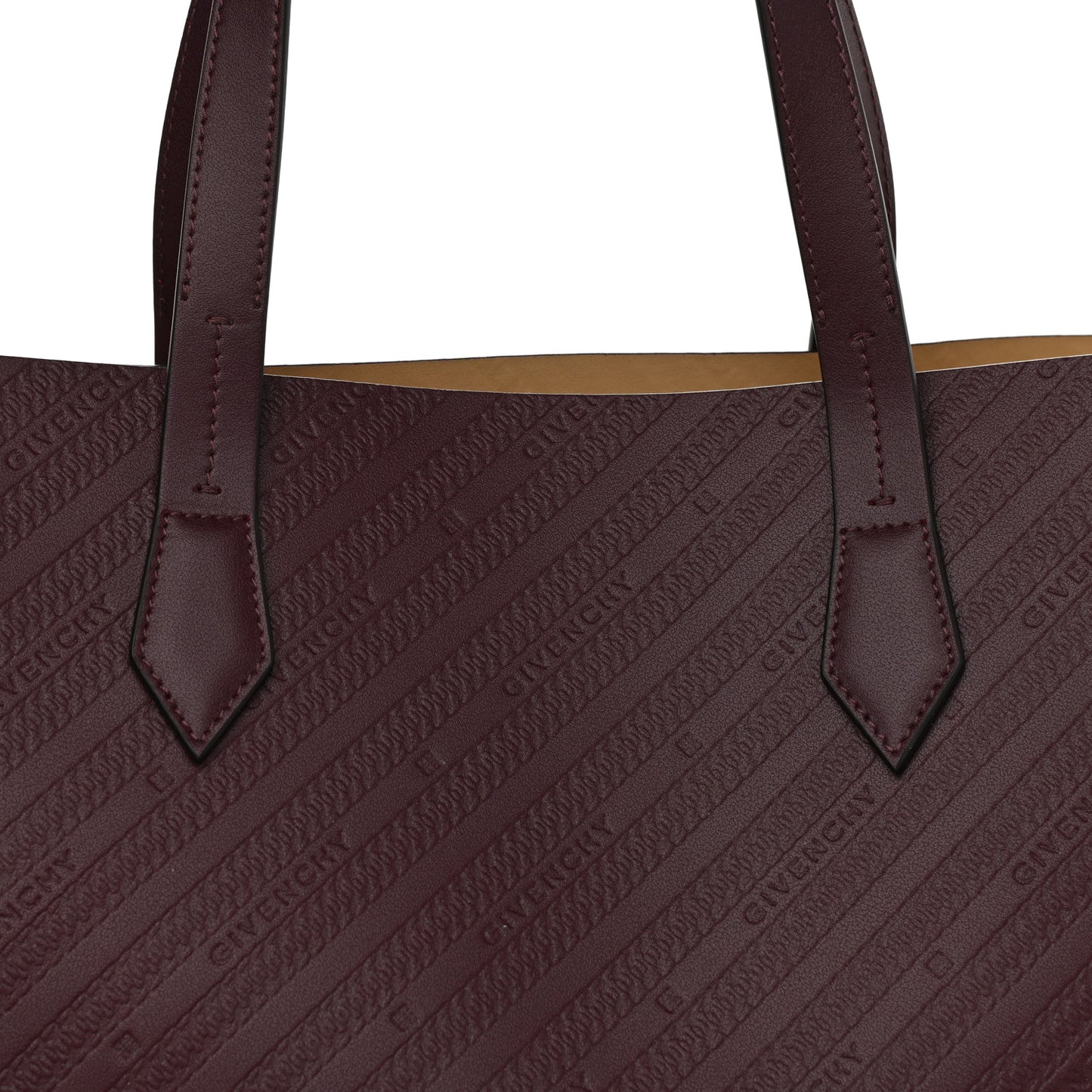 Calfskin Chain Embossed Medium Bond Shopper Tote Burgundy