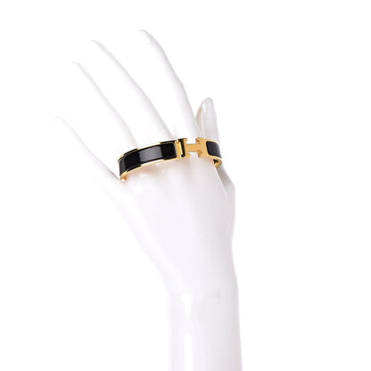 Hermes Enamel Narrow Clic Clac H Bracelet GM Black 2 of 5