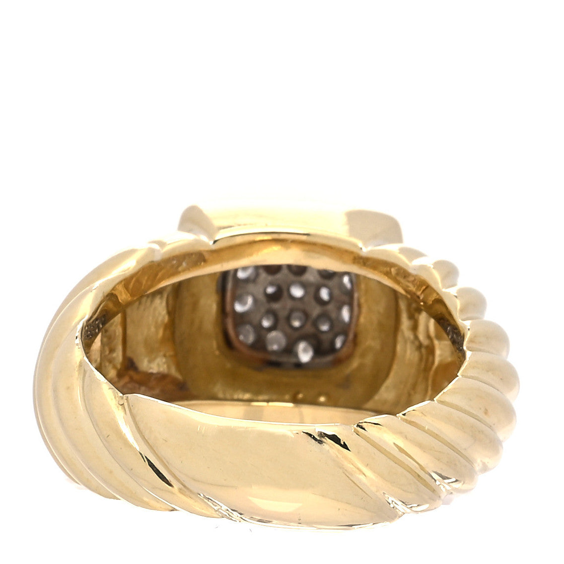 David Yurman 18K Yellow Gold Diamond Noblesse Ring 54 7 3 of 4