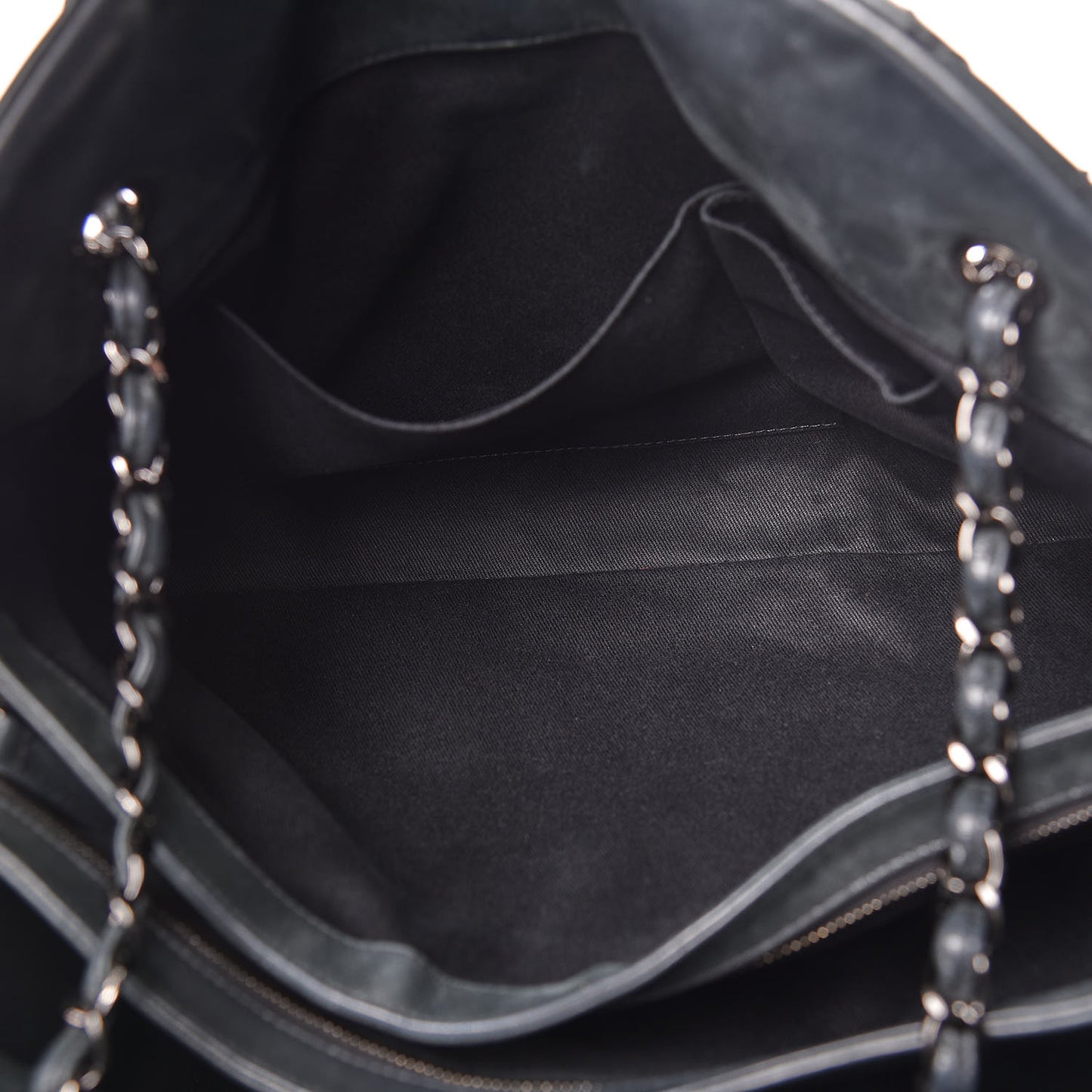 Iridescent Calfskin Large Just Mademoiselle Bowling Bag Black