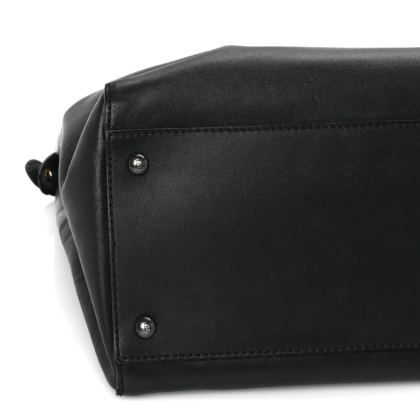 Vitello Seta Shiny Nappa Large Peekaboo Iconic Satchel Black