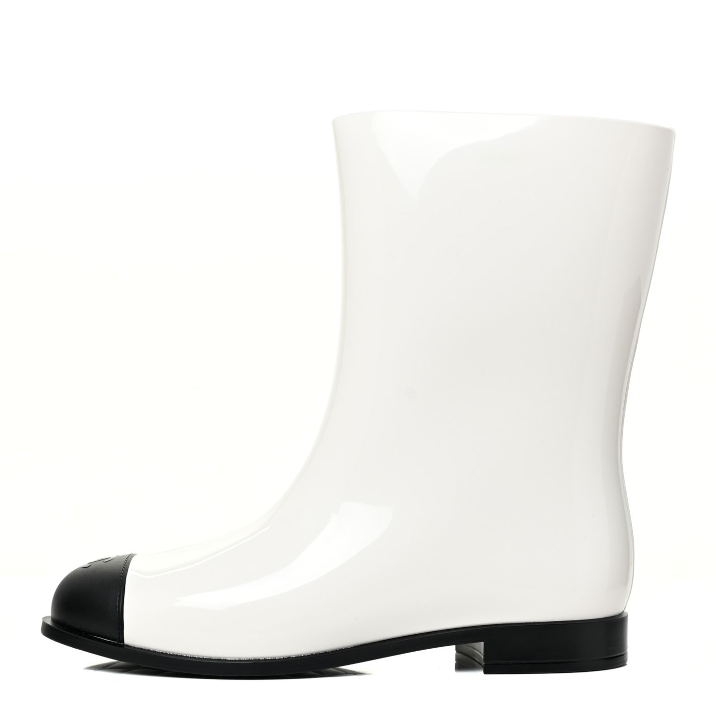Rubber Rain Boots 39 Ivory Black