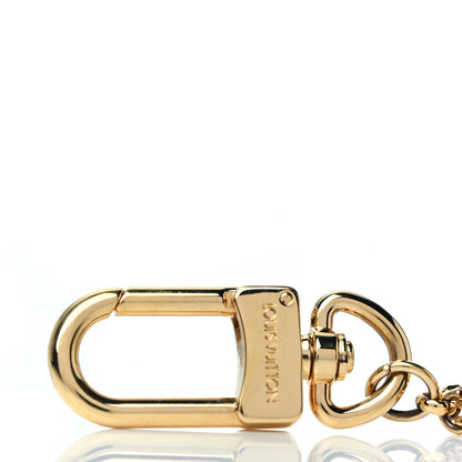 Louis Vuitton Brass Enamel Fleur De Monogram Bag Charm Chain Gold 10 of 11