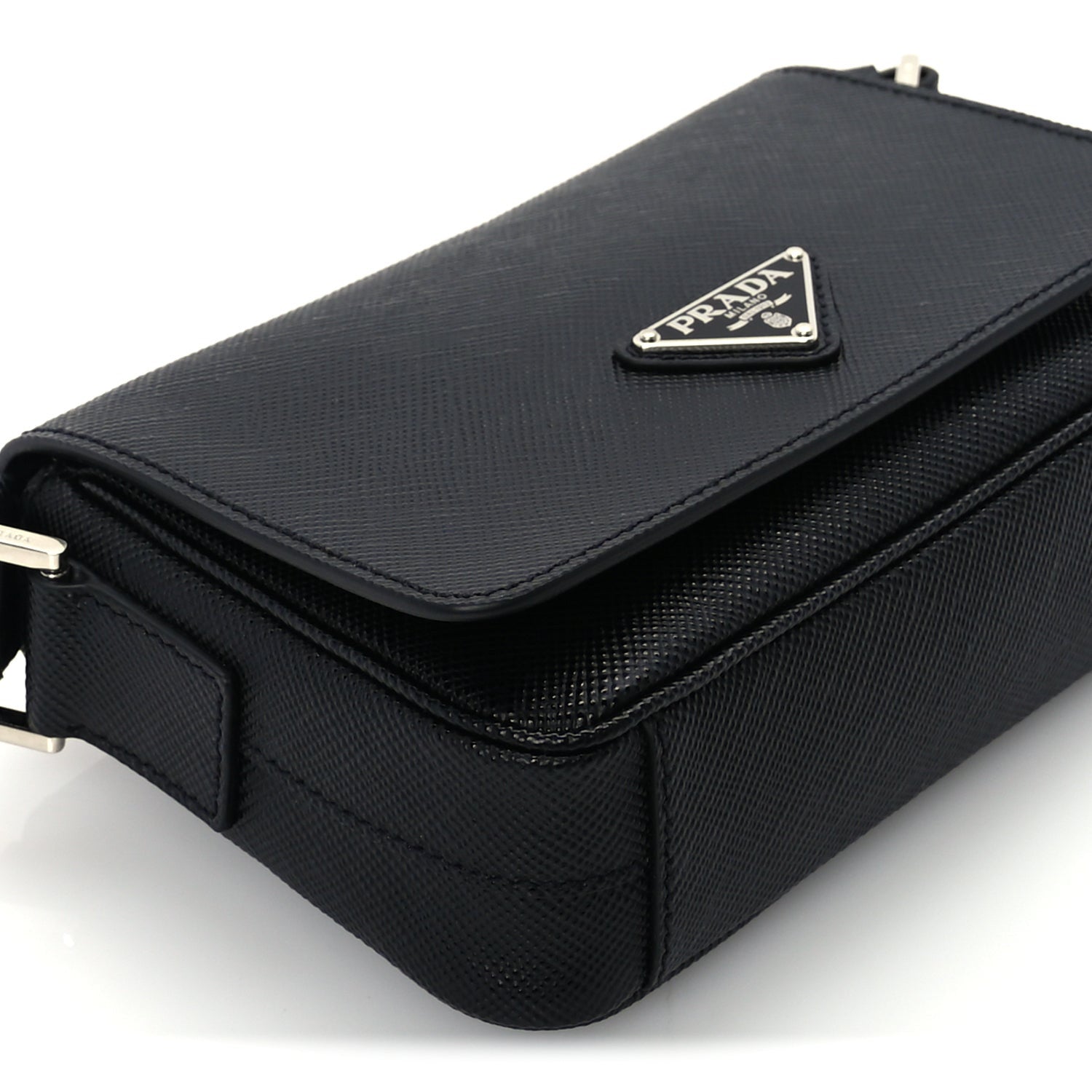 Prada Saffiano Shoulder Bag Black 7 of 8
