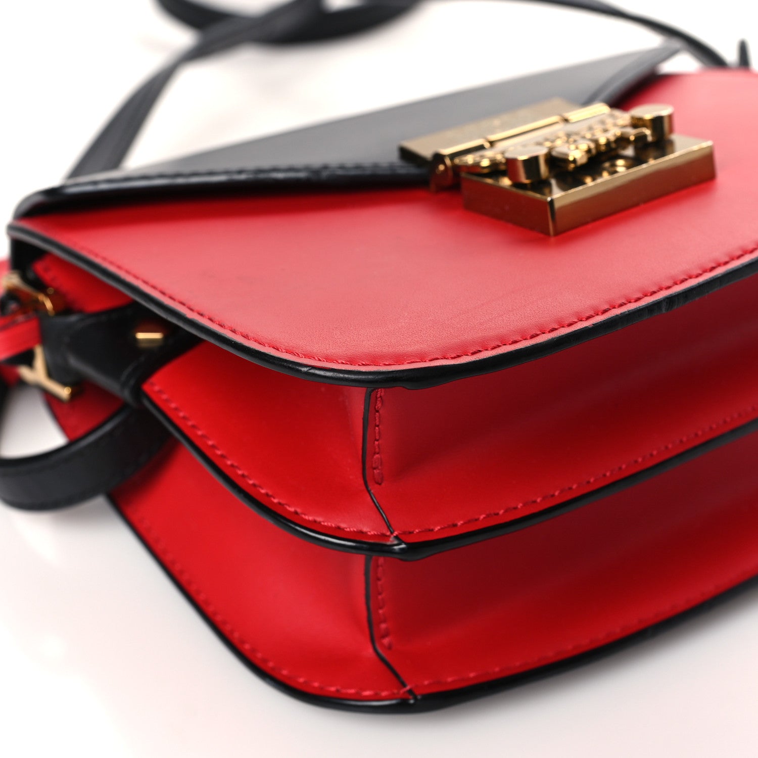 MCM Calfskin Mini Patricia Crossbody Bag Red Black 7 of 8