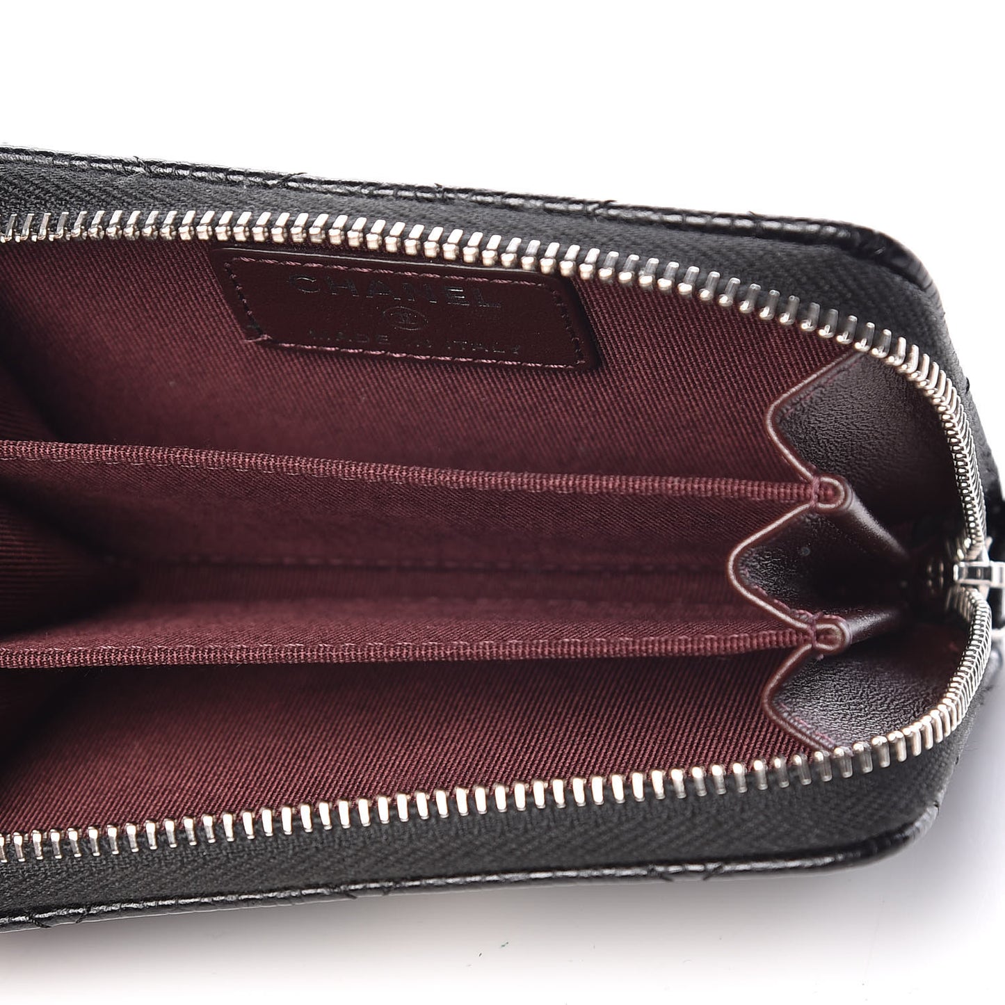 Caviar Quilted Zip Coin Purse Black