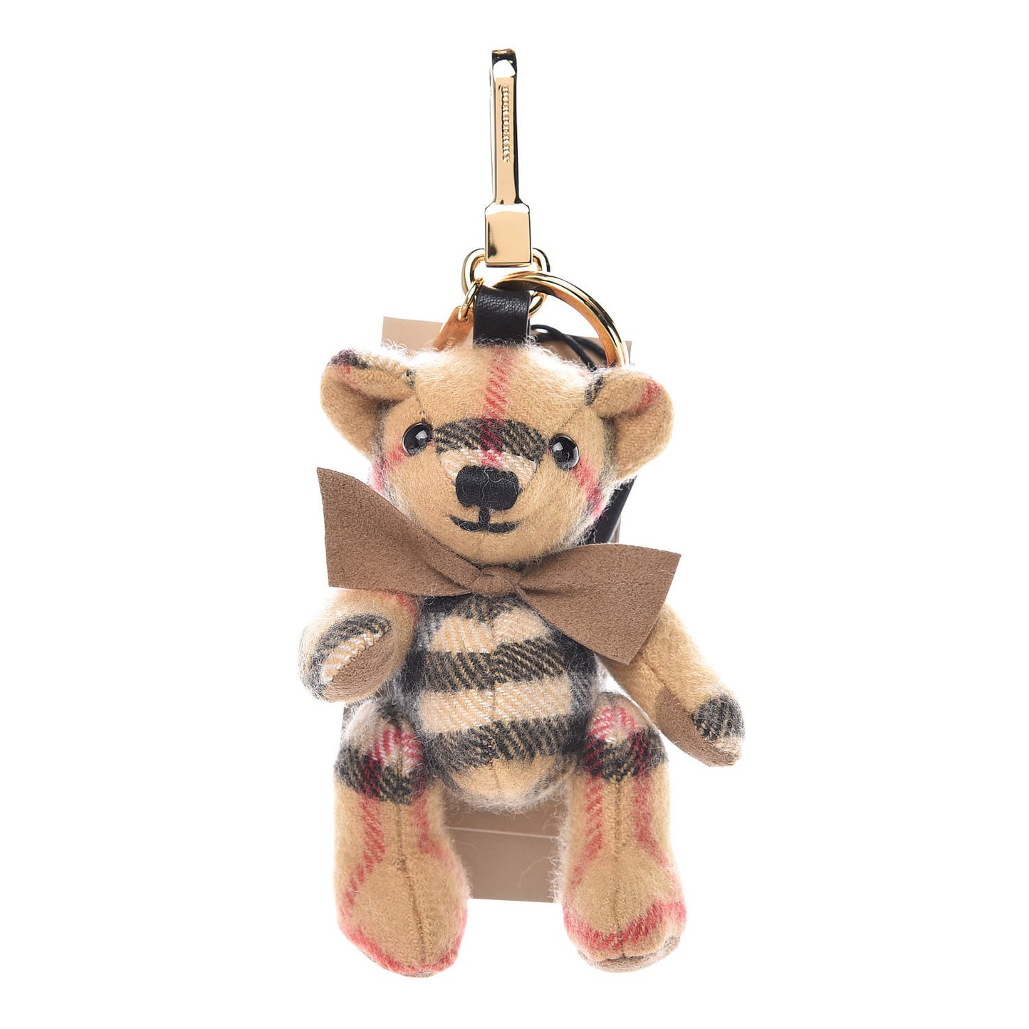 Cashmere Vintage Check Thomas Bear Bag Charm Antique Yellow