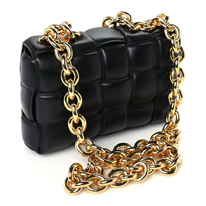 Bottega Veneta Lambskin Maxi Intreccio Padded Chain Cassette Crossbody Bag Black 2 of 8