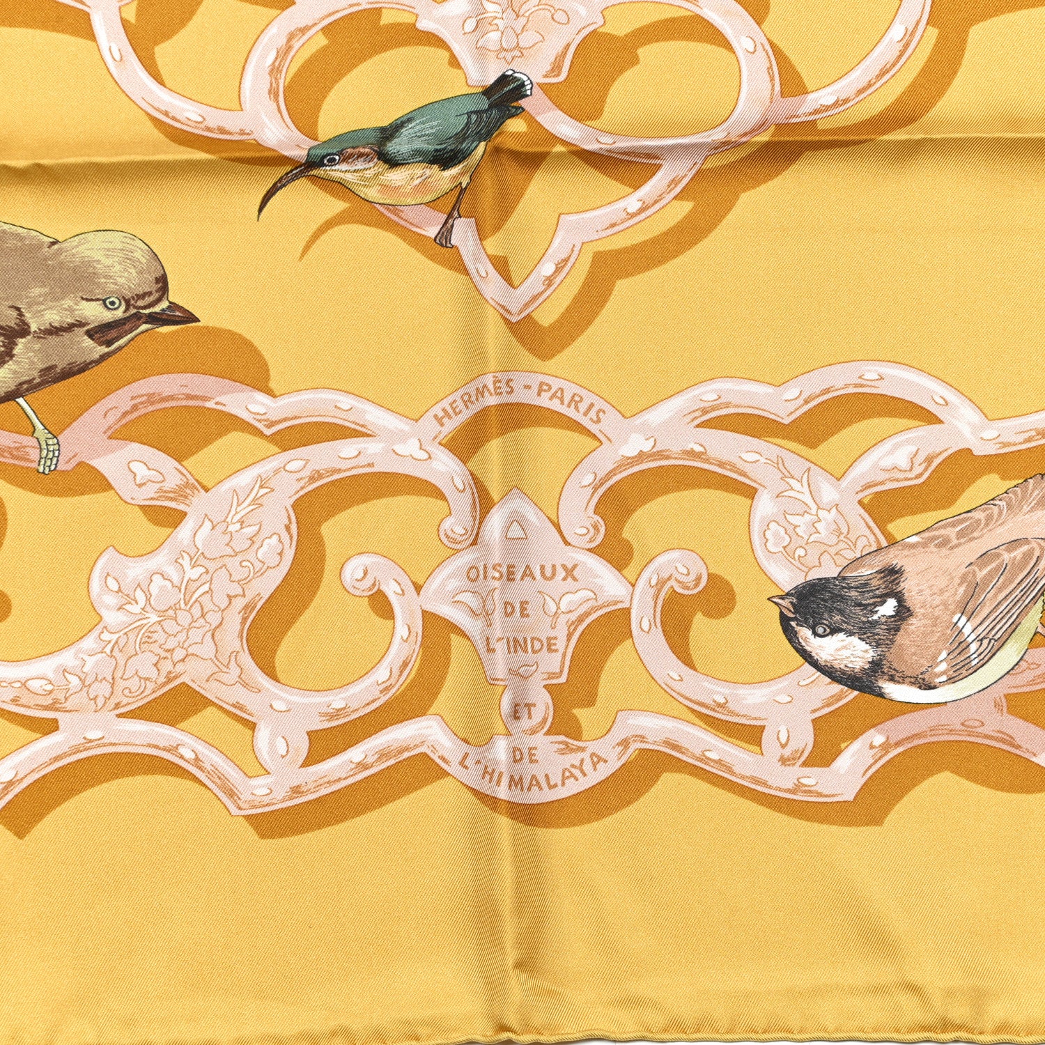 Hermes Silk Oiseaux De L’Inde Et De L’Himalaya 90 Scarf 2 of 4