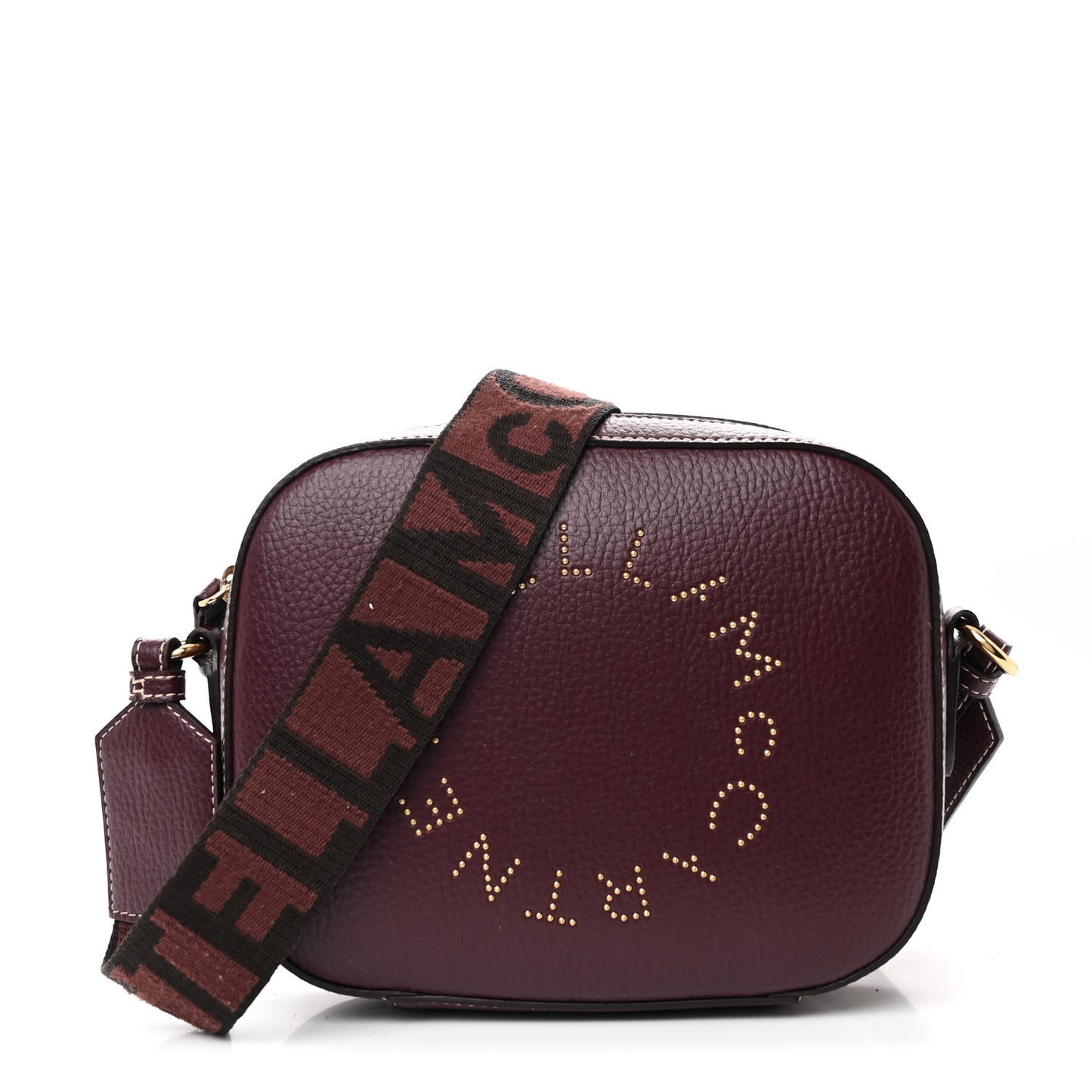 Grainy Alter Mat Studded Logo Small Camera Bag Plum
