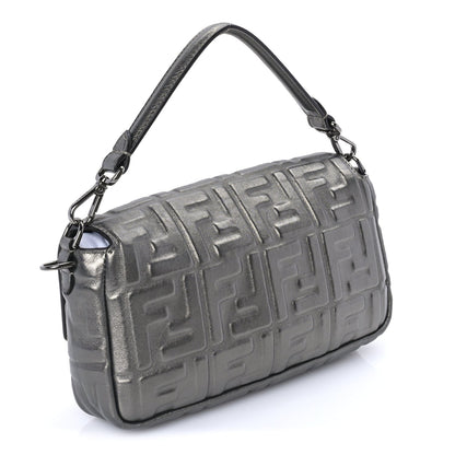 Fendi FENDI Nappa FF 1974 Embossed Baguette Black Black 2 of 7