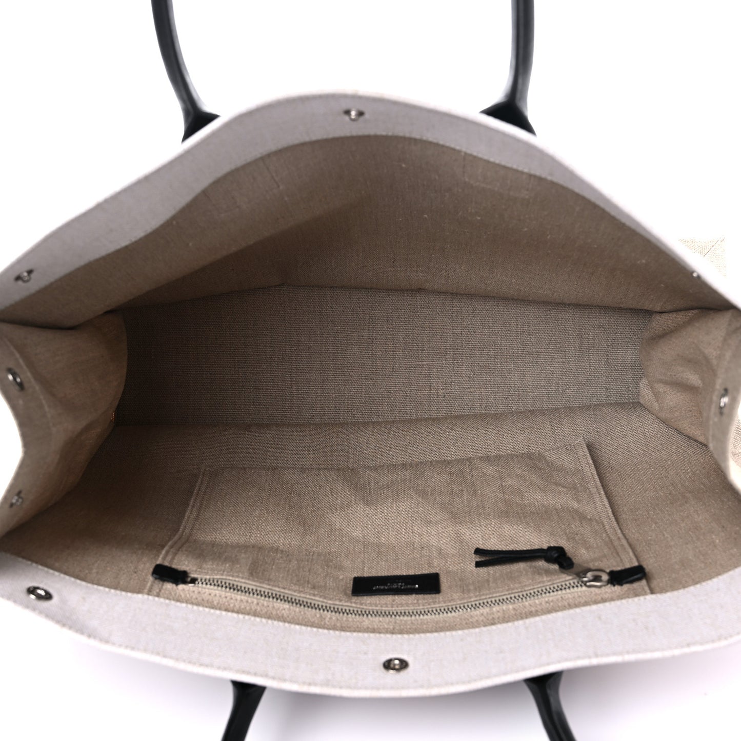 Linen Calfskin Rive Gauche Tote Optic White