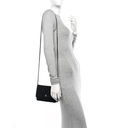 Chanel Lambskin Quilted Wallet On Chain WOC Black 2 of 11