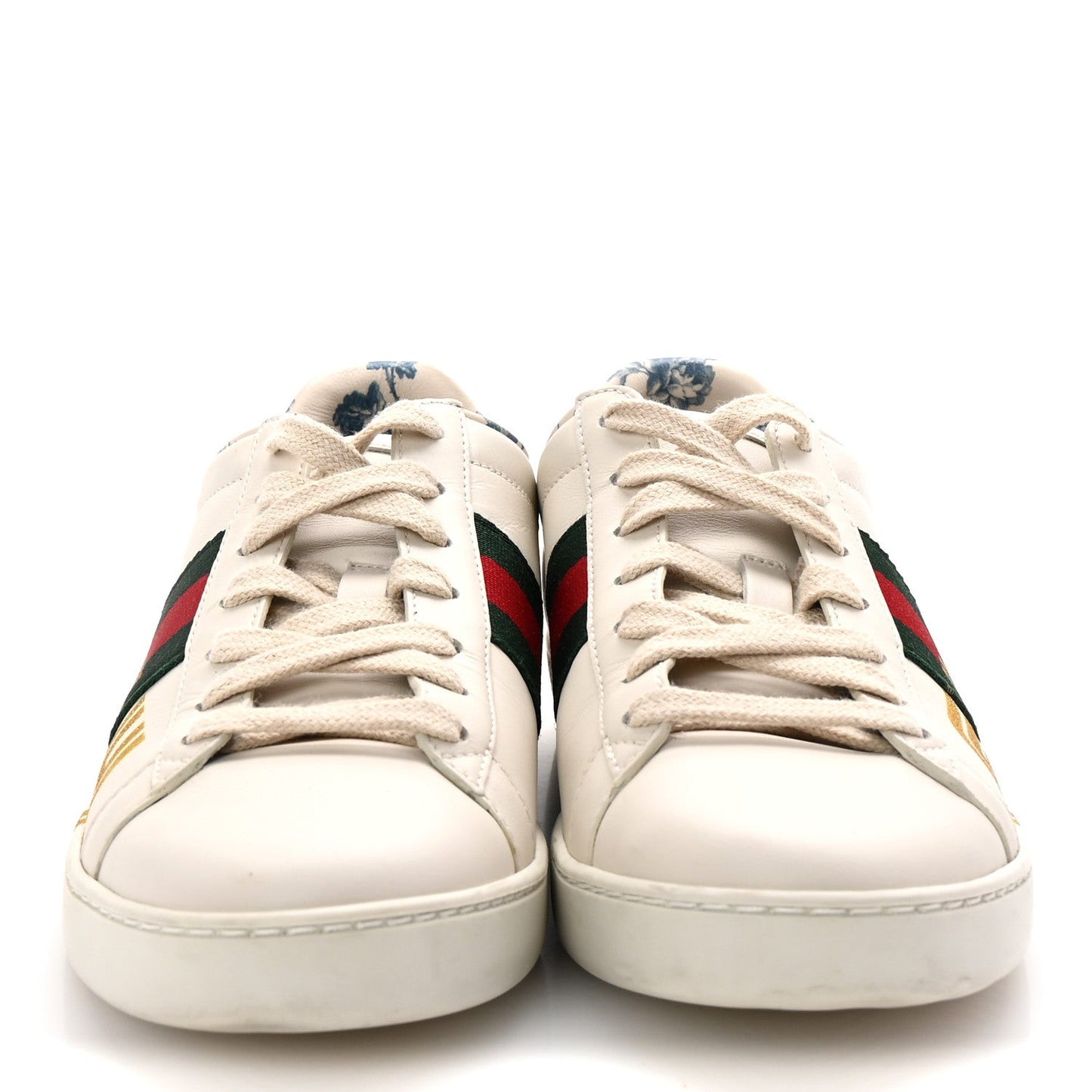 X SEGA Calfskin Ayers Web Guccy Womens Ace Sneakers 37 White