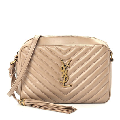 Saint Laurent Calfskin Matelasse Monogram Lou Camera Bag Dark Latte 1 of 8