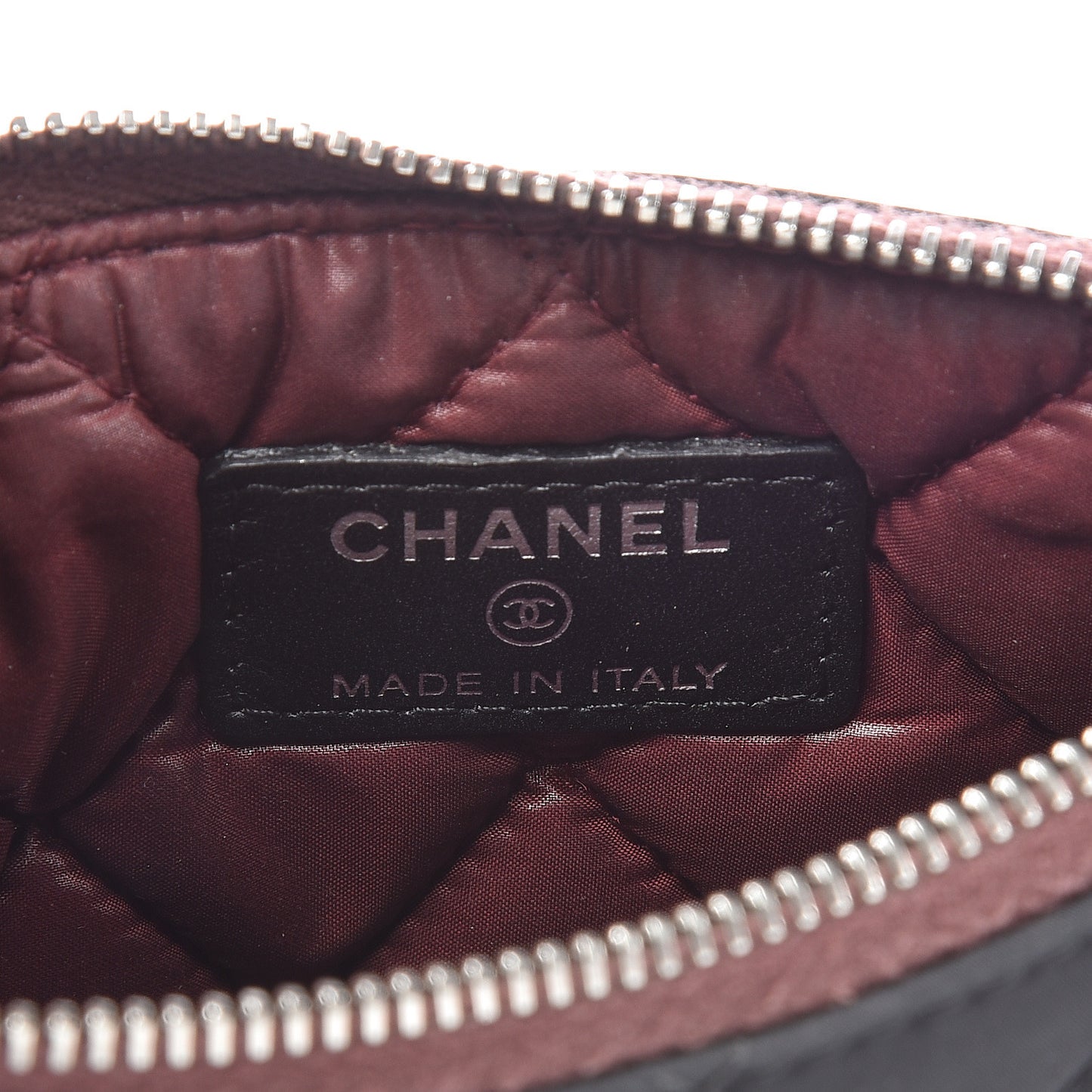 Nylon Quilted Small Cosmetic Case Black