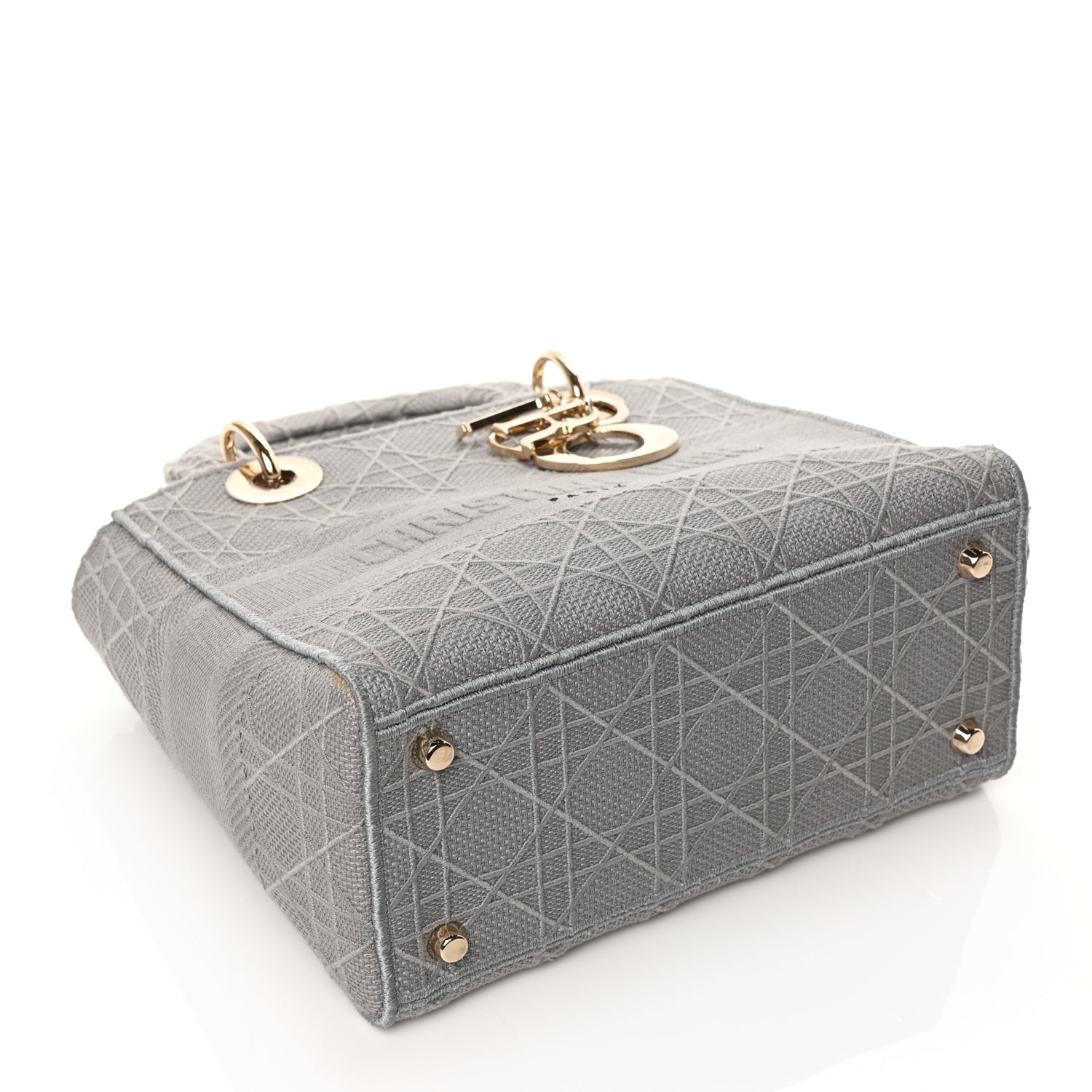 Christian Dior Canvas Embroidered Cannage Lady D-Lite Gray 3 of 8