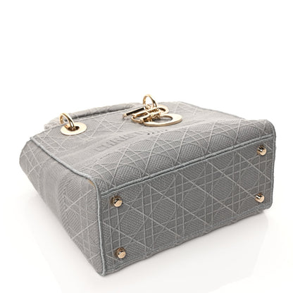 Christian Dior Canvas Embroidered Cannage Lady D-Lite Gray 3 of 8