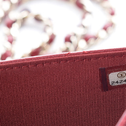 Chanel Lambskin Quilted Trendy CC Wallet On Chain WOC Dark Red 7 of 14