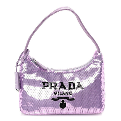 Prada Paillettes Sequin Mini Re-Edition 2000 Bag Lilium Black 1 of 8