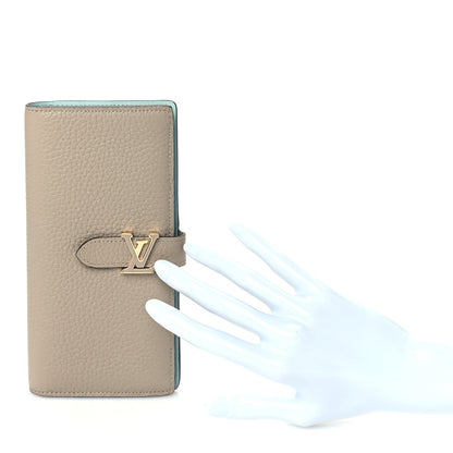 Louis Vuitton Taurillon LV Vertical Capucines Wallet Galet Aquamarine 5 of 7