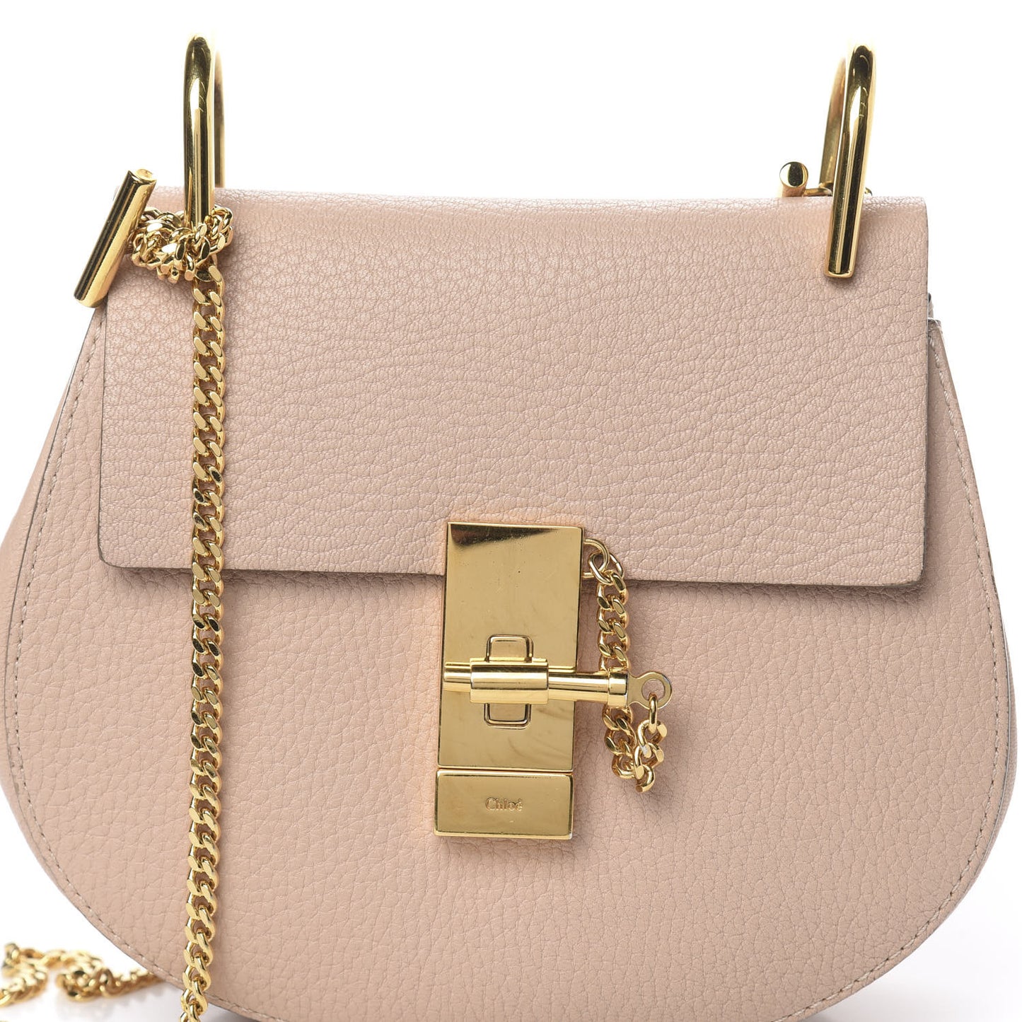 Grained Lambskin Mini Drew Shoulder Bag Biscotti Beige