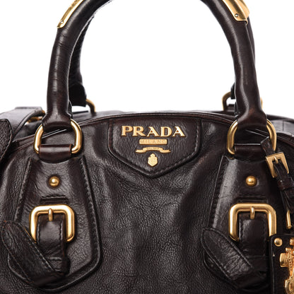 Prada Glace Calf Large Dome Satchel Moro 10 of 14