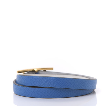 Hermes Epsom Swift Behapi Double Tour Bracelet S Bleu Hydra White 3 of 4