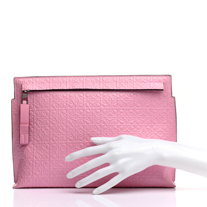 Loewe Calfskin Embossed Repeat T Pouch Pink 2 of 8