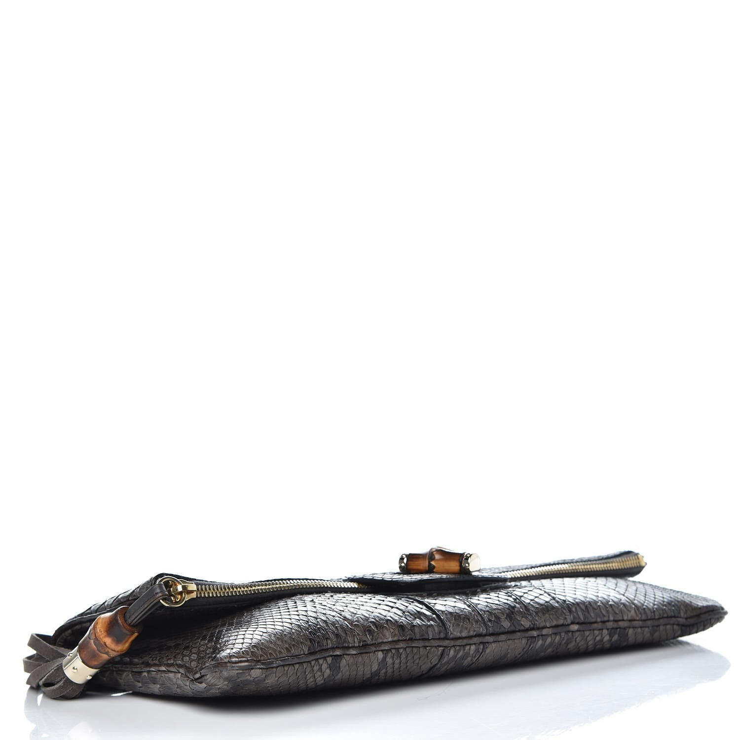 Gucci Python Lucy Folded Clutch Black Grey 4 of 9
