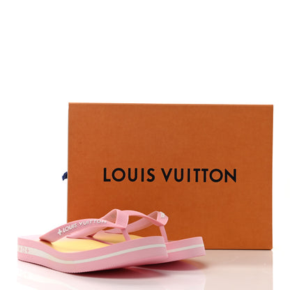 Louis Vuitton Rubber Arcade Flat Thong Sandals 37 Rose 9 of 9