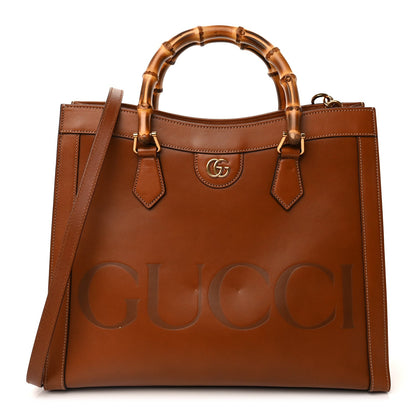 Gucci Charisma Calfskin  Embossed Medium Diana Tote Bag  Peanut Brown 1 of 8
