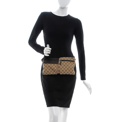 Gucci GG Monogram Double Pocket Belt Bag Dark Brown 2 of 8